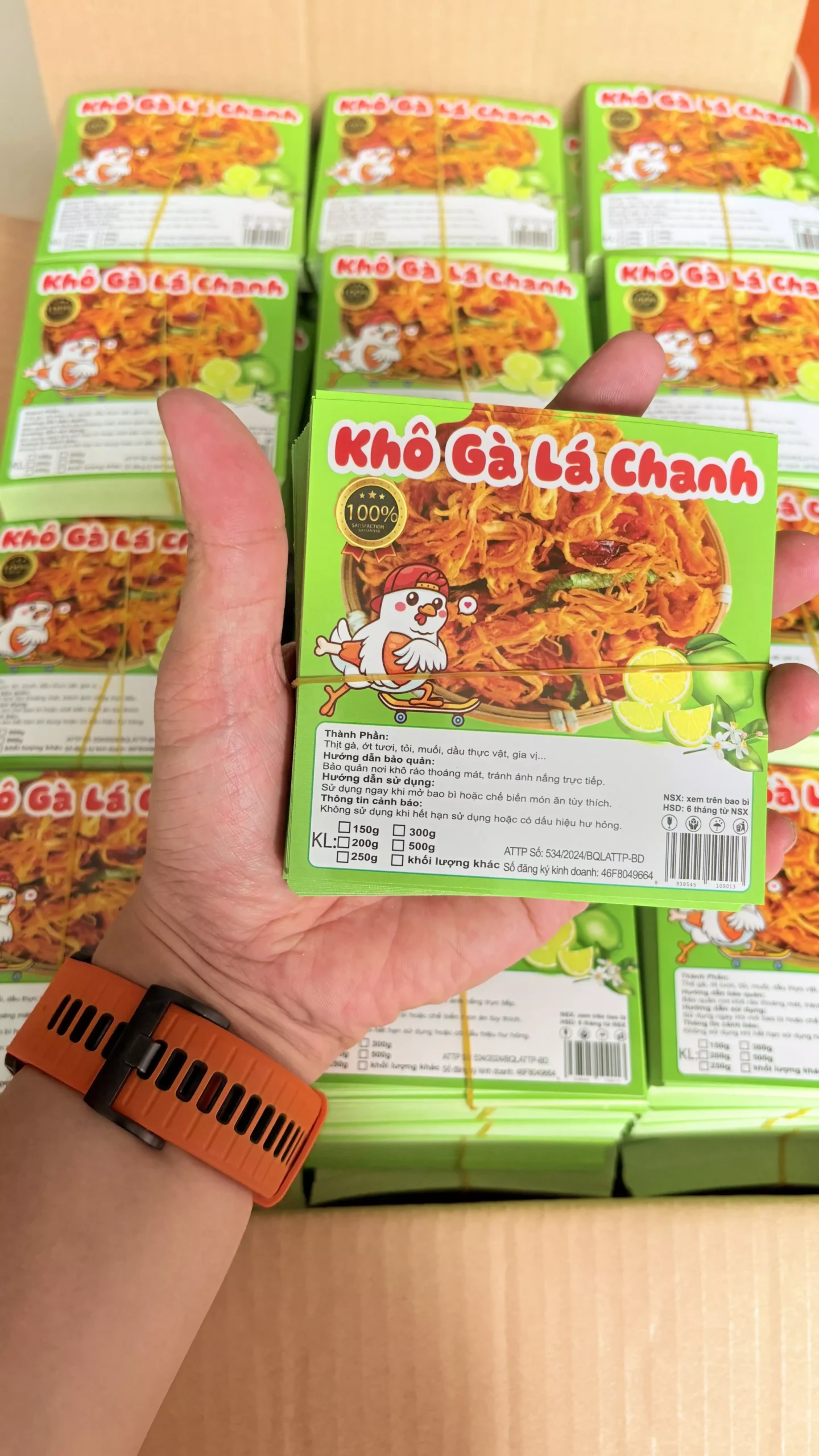 In Tem Nhãn Decal Giá Rẻ - Tem Khô Gà Lá Chanh 30 Tem Khô Gà Lá Chanh