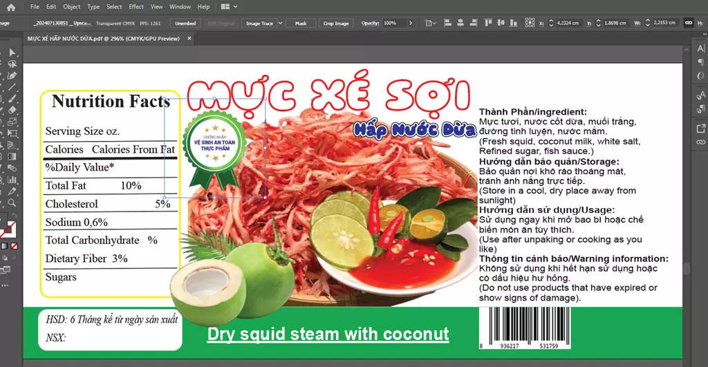 In Tem Nhãn Decal Giá Rẻ - Tem Mực Xé Sợi Hấp Nước Dừa 13 in tem nhan decal gia re 2