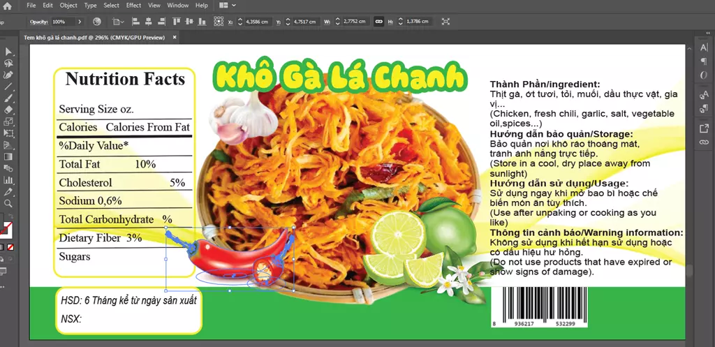 In Tem Nhãn Decal Giá Rẻ - Tem Khô Gà Lá Chanh 7 In Tem Nhãn Decal Giá Rẻ - Tem Khô Gà Lá Chanh - Ảnh 7