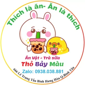 in tem nhãn giá rẻ mẫu Thỏ Bảy Màu