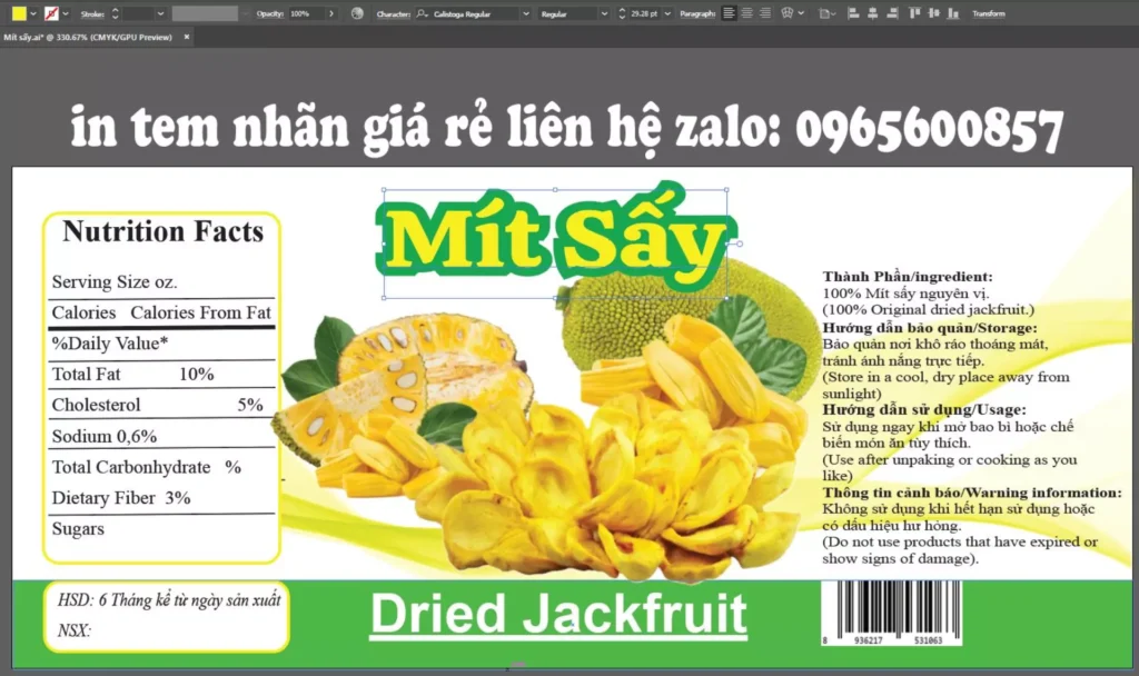 In Tem Nhãn Mít Sấy Giá Rẻ, Bắt Mắt Mẫu 1 | InAnHata.com 16 In Tem Nhãn Mít Sấy Giá Rẻ