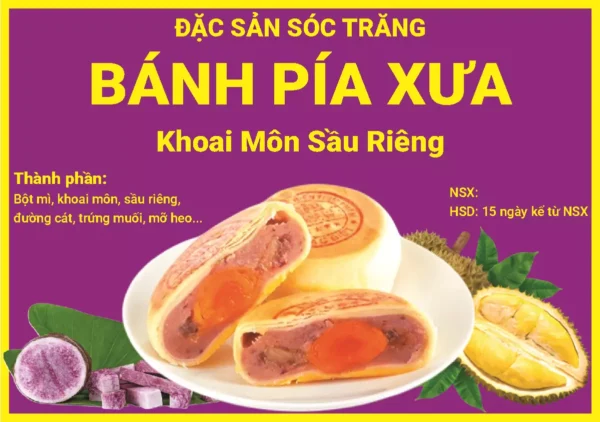 In Tem Nhãn Sản Phẩm Bánh Pía Khoai Môn Sầu Riêng