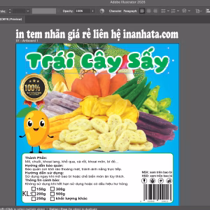 In Tem Nhãn Giá Rẻ Tem Trái Cây Sấy - Chuyên Nghiệp, Sắc Nét Tại InAnHata.com